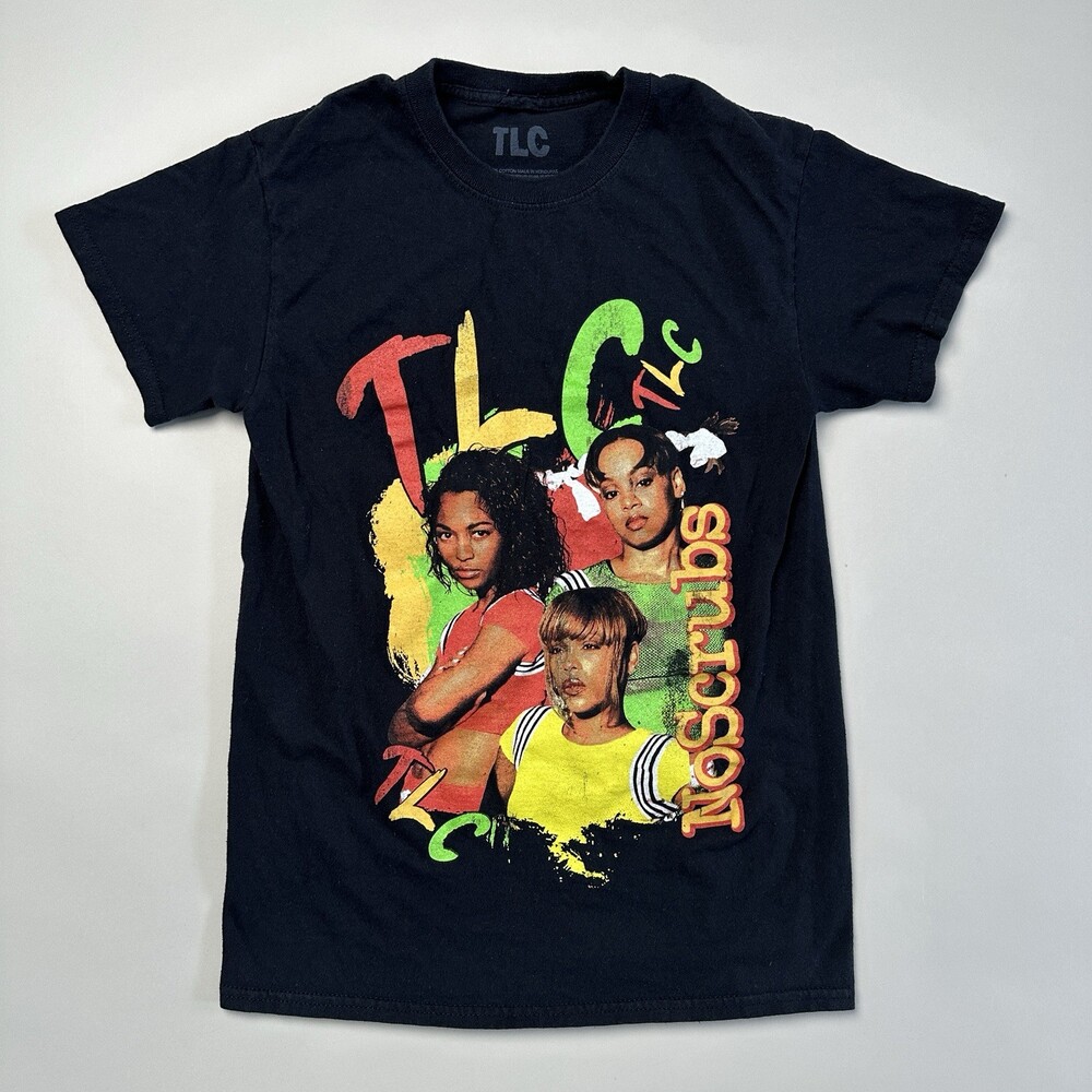 TLC No Scrubs T-Shirt Men's Small Black Graphic Crew Neck Short Sleeve